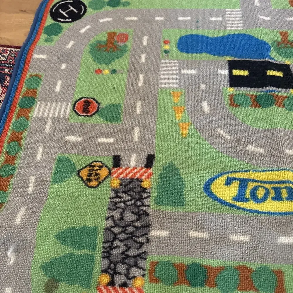 Tonka Kids Road Play Mat Rug Construction Truck Car Playroom Floor Rug 39x39”